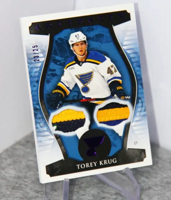 2023-24 Torey Krug #54 Upper Deck Artifacts Dual Patch Purple /25