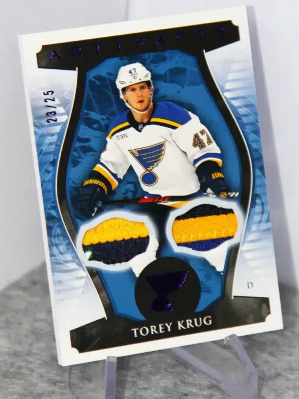 2023-24 Torey Krug #54 Upper Deck Artifacts Dual Patch Purple /25