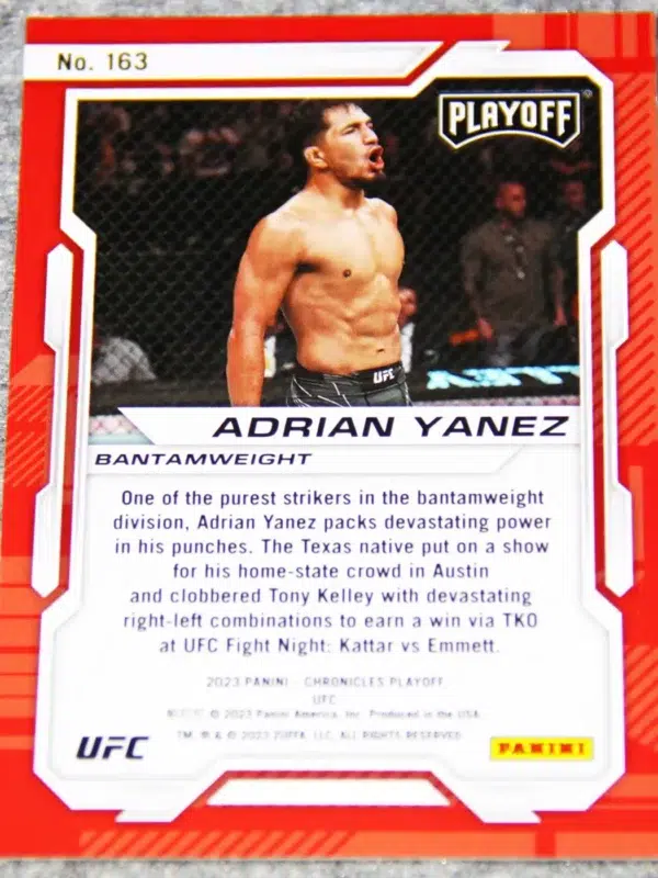 2023 Adrian Yanez #163 Panini UFC Chronicles Playoff Red /49