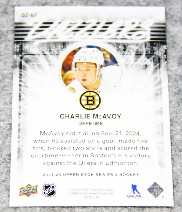 2024-25 Charlie McAvoy #DZ-67 Upper Deck Series 2 Dazzlers Pink