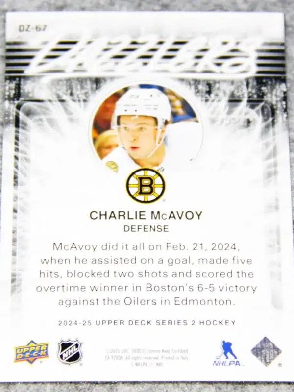 2024-25 Charlie McAvoy #DZ-67 Upper Deck Series 2 Dazzlers Pink