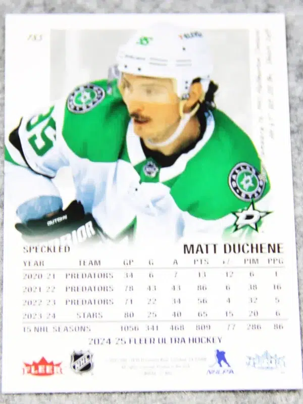 2024-25 Matt Duchene #185 Upper Deck Fleer Ultra Speckled Foil