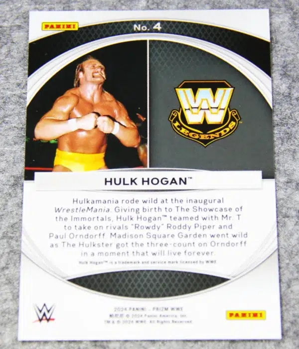 2024 Hulk Hogan #4 Panini Prizm WWE Legends WrestleMania Moments