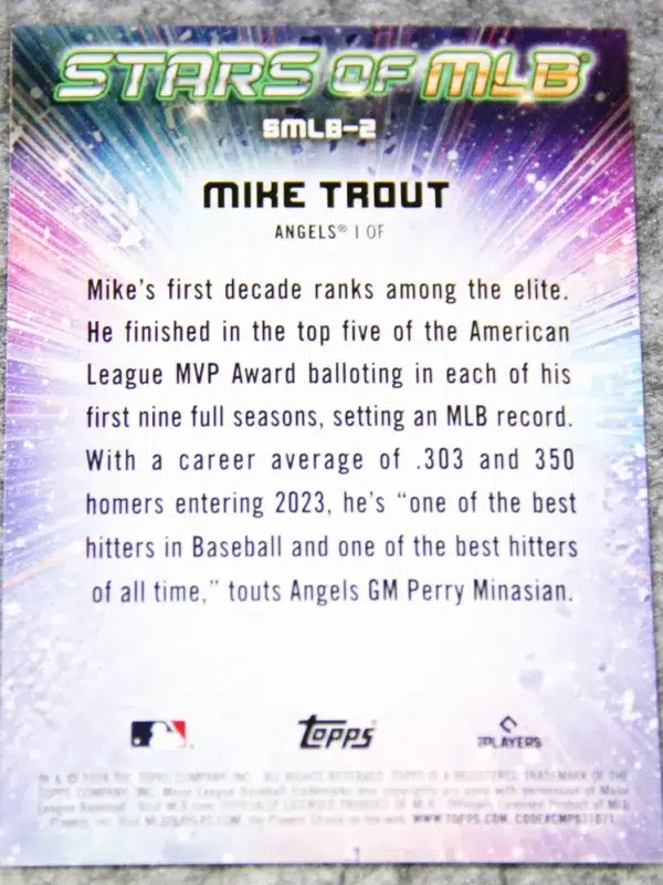2024 Mike Trout #SMLB-2 Topps Series 1 Stars of MLB