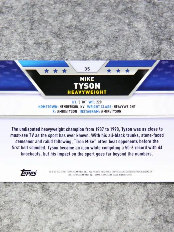 2024 Mike Tyson #35 Topps Chrome
