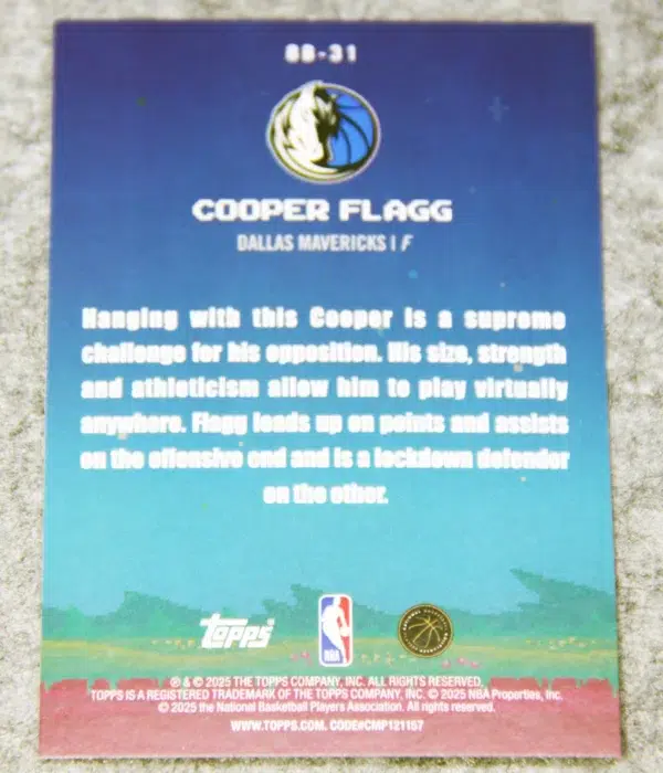 2025-26 Cooper Flagg #8B-31 Topps 8-Bit Ballers RC
