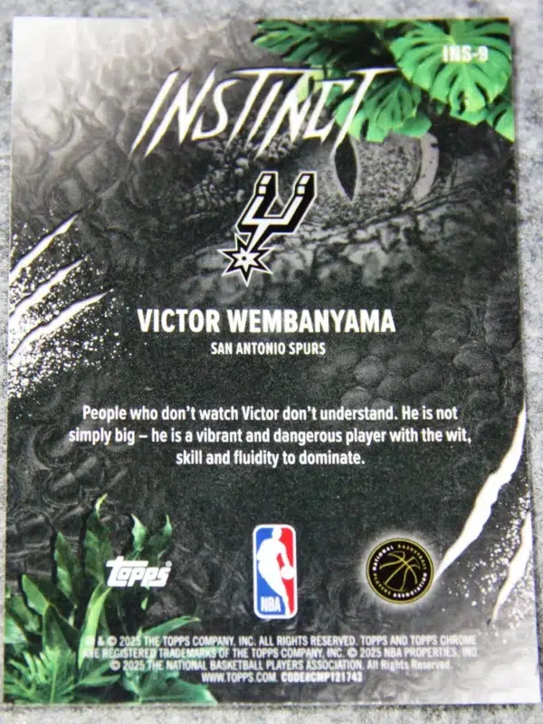 2025-26 Victor Wembanyama #INS-9 Topps Chrome Instinct