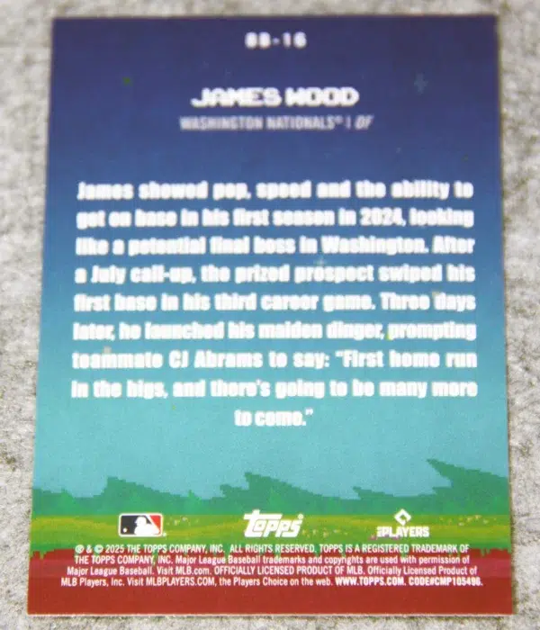 2025 James Wood #8B-16 Topps Celebration 8-Bit Ballers RC