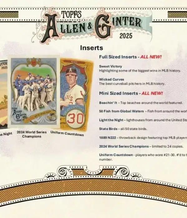 2025 Topps Allen & Ginter Baseball MLB Value Box - Sealed