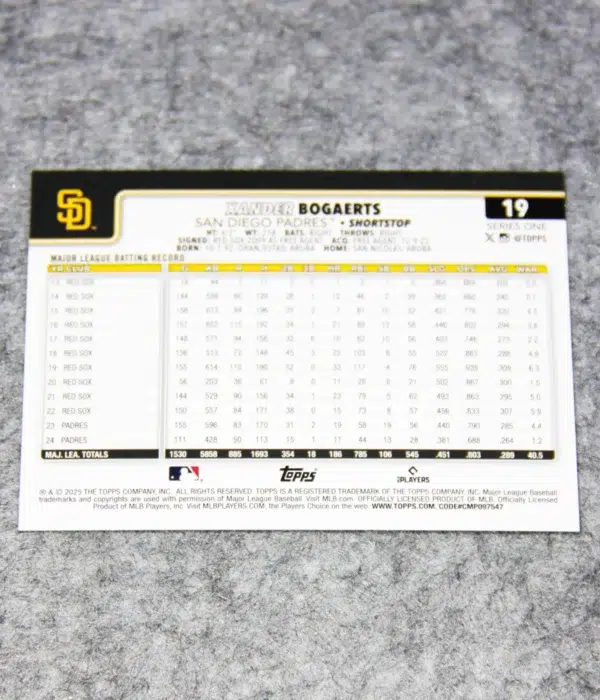 2025 Xander Bogaerts #19 Topps Series One Holo Foil