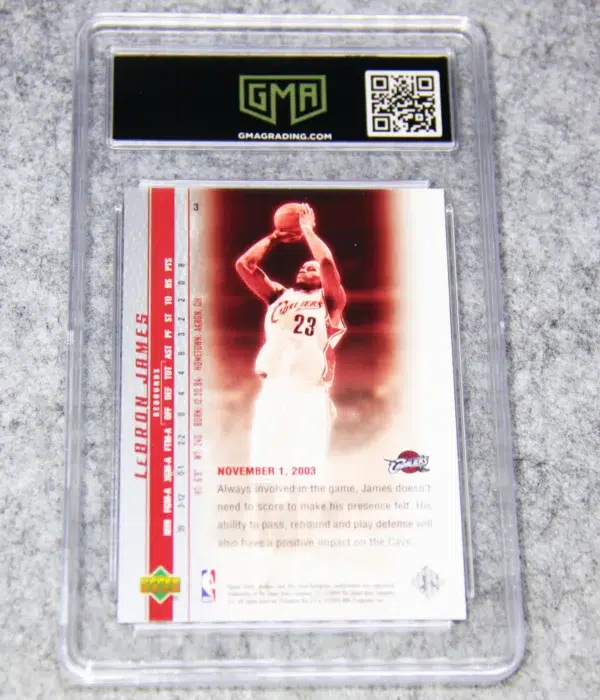 2003-04 LeBron James #3 Upper Deck Phenomenal Beginning RC GMA 9 MINT