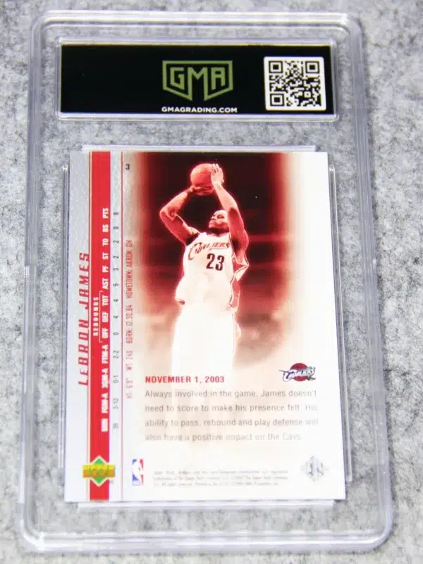 2003-04 LeBron James #3 Upper Deck Phenomenal Beginning RC GMA 9 MINT