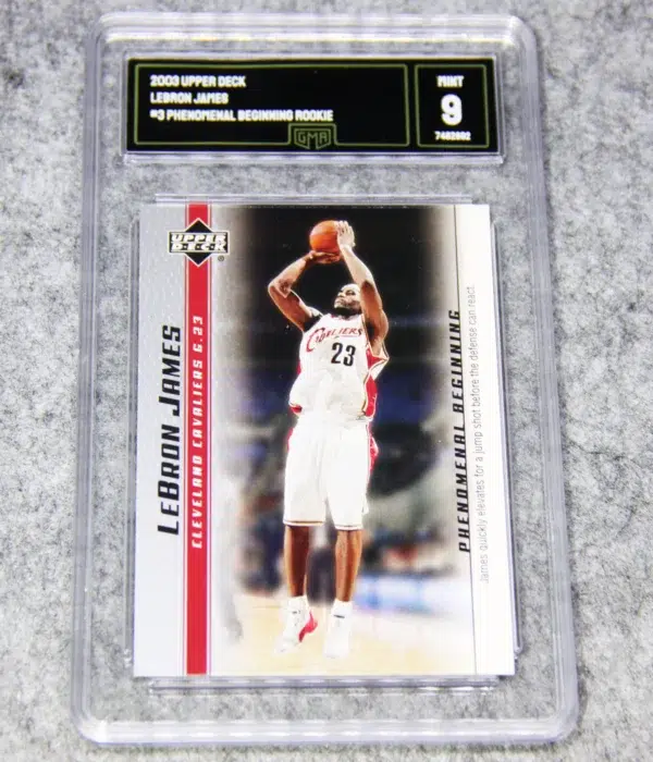2003-04 LeBron James #3 Upper Deck Phenomenal Beginning RC GMA 9 MINT