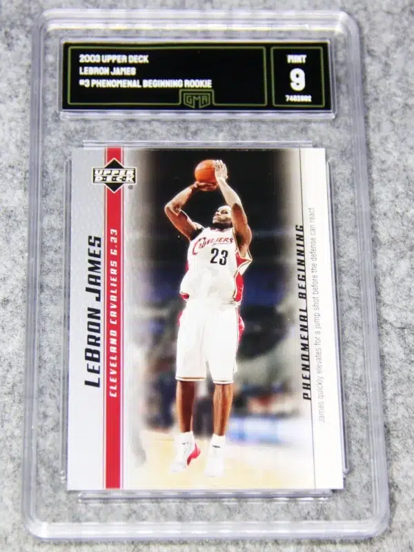 2003-04 LeBron James #3 Upper Deck Phenomenal Beginning RC GMA 9 MINT
