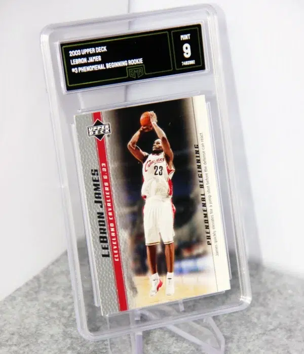 2003-04 LeBron James #3 Upper Deck Phenomenal Beginning RC GMA 9 MINT