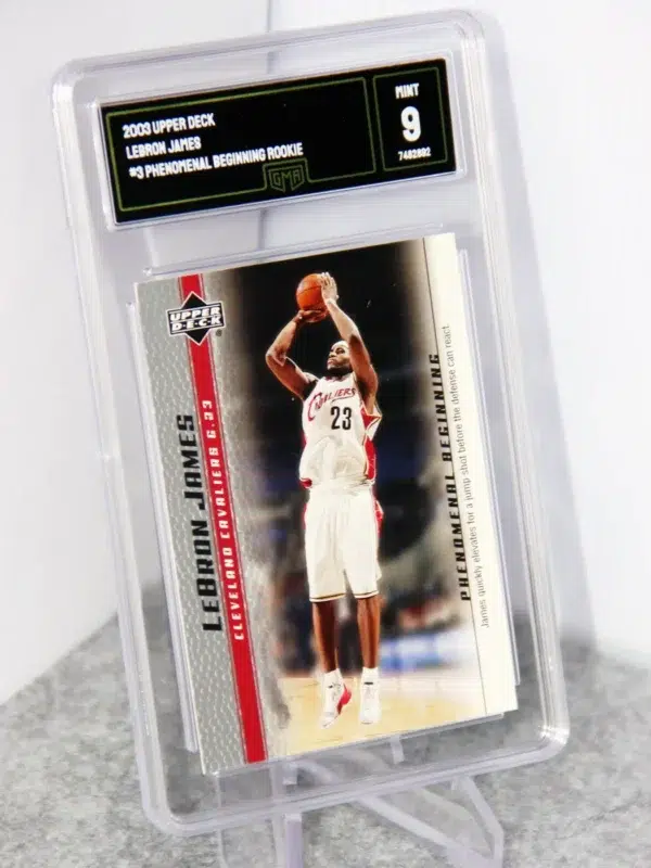 2003-04 LeBron James #3 Upper Deck Phenomenal Beginning RC GMA 9 MINT