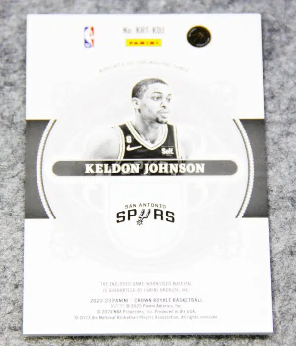 2022-23 Keldon Johnson #KRT-KDJ Panini Crown Royale Knights of the Round Table Relic