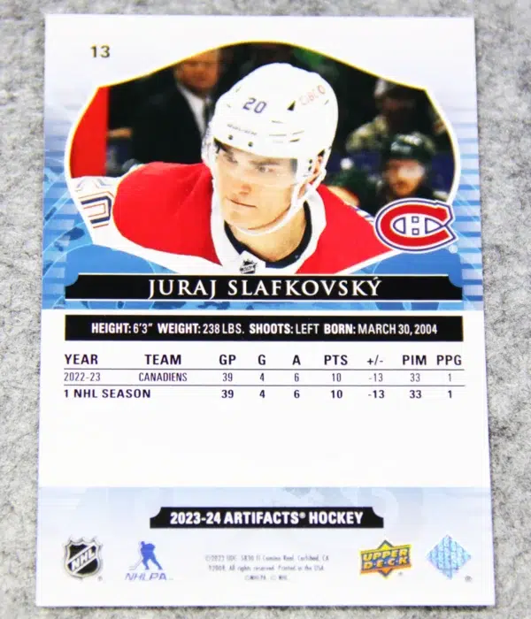 2023-24 Juraj Slafkovsky #13 Upper Deck Artifacts Hockey