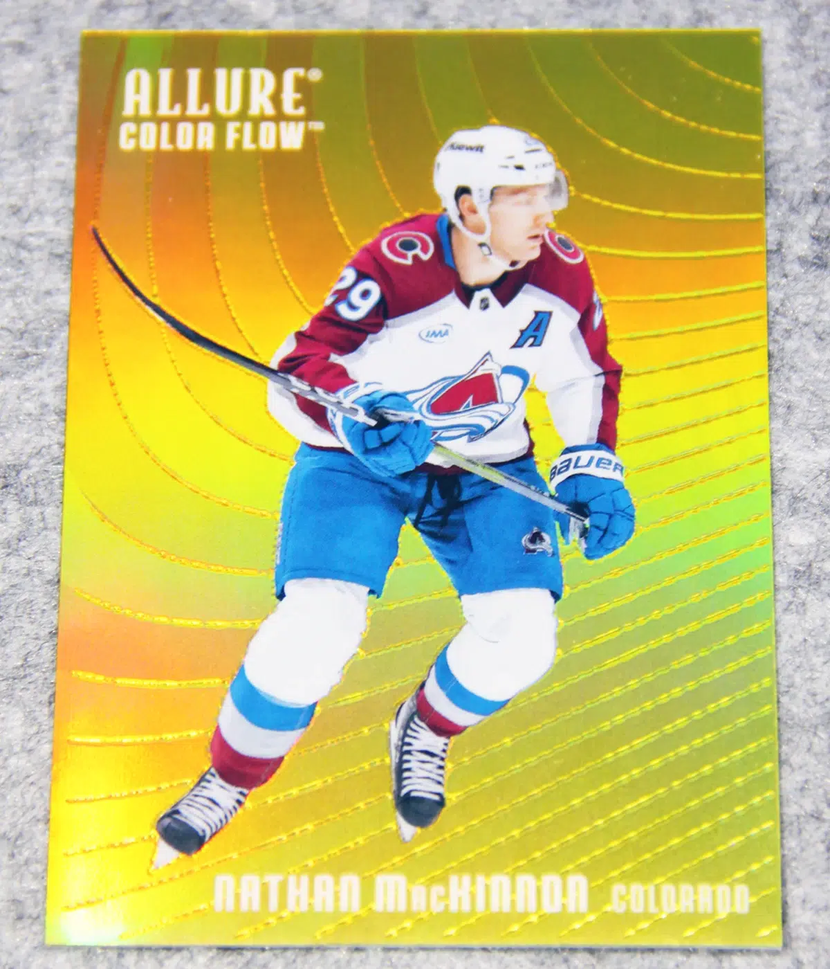 2024-25 Nathan MacKinnon #CF-20 Upper Deck Allure Color Flow Orange-Yellow