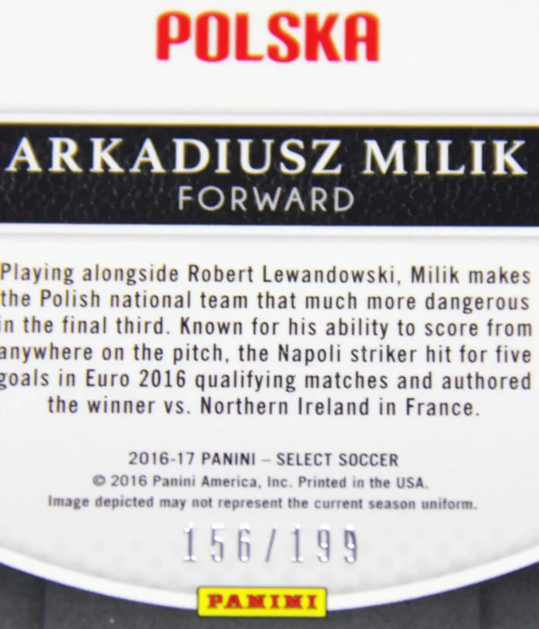 2016-17 Arkadiusz Milik #81 Panini Select Terrace Red Prizm /199