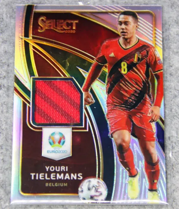 2020 Youri Tielemans #ST-YT Panini Select Euro 2020 Stars Relic Silver Prizm