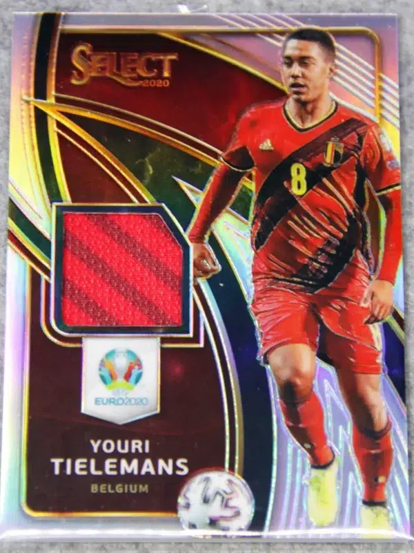 2020 Youri Tielemans #ST-YT Panini Select Euro 2020 Stars Relic Silver Prizm
