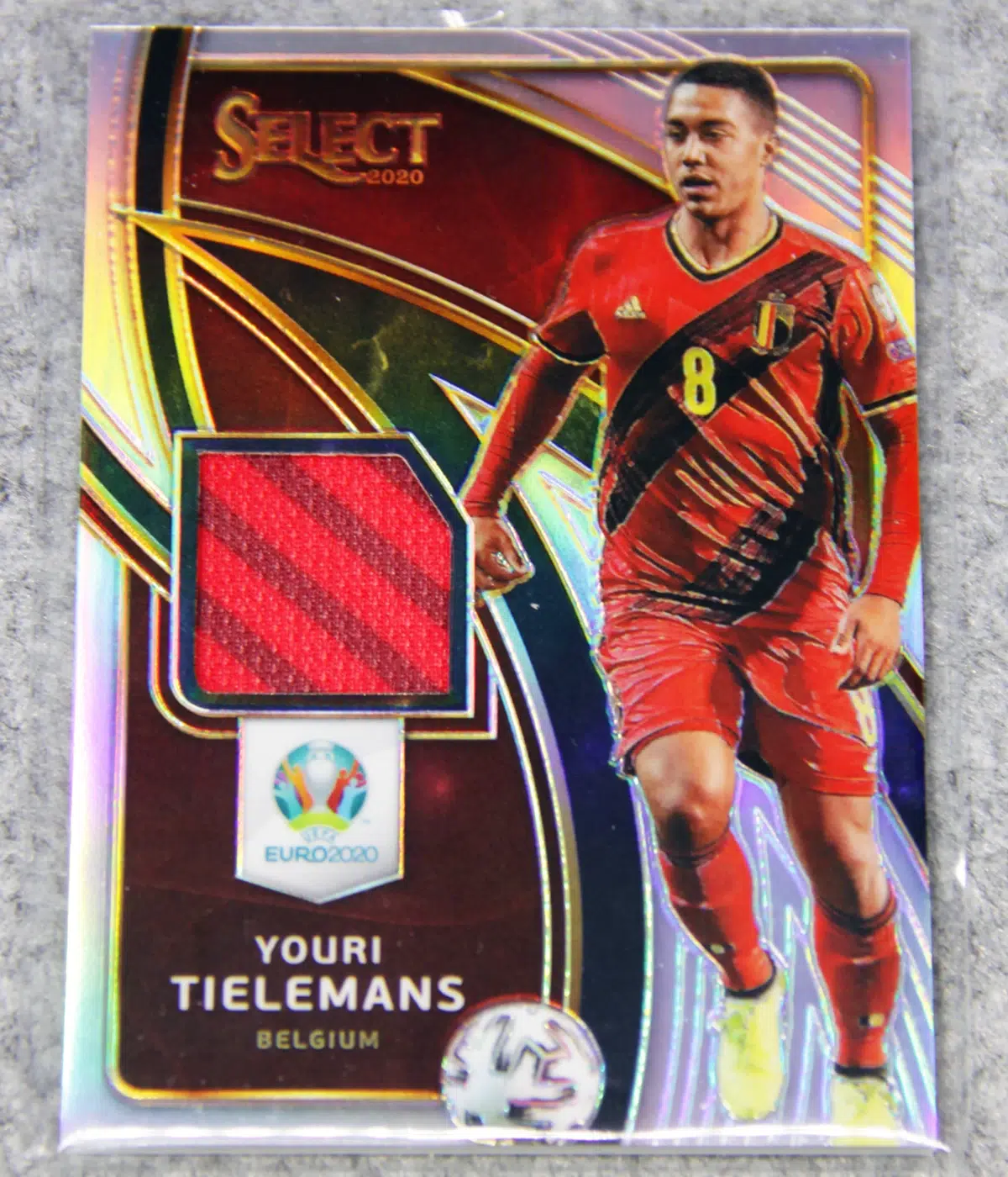 2020 Youri Tielemans #ST-YT Panini Select Euro 2020 Stars Relic Silver Prizm