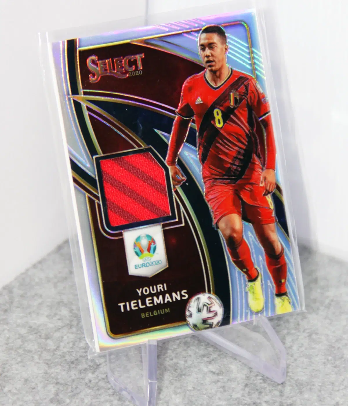 2020 Youri Tielemans #ST-YT Panini Select Euro 2020 Stars Relic Silver Prizm