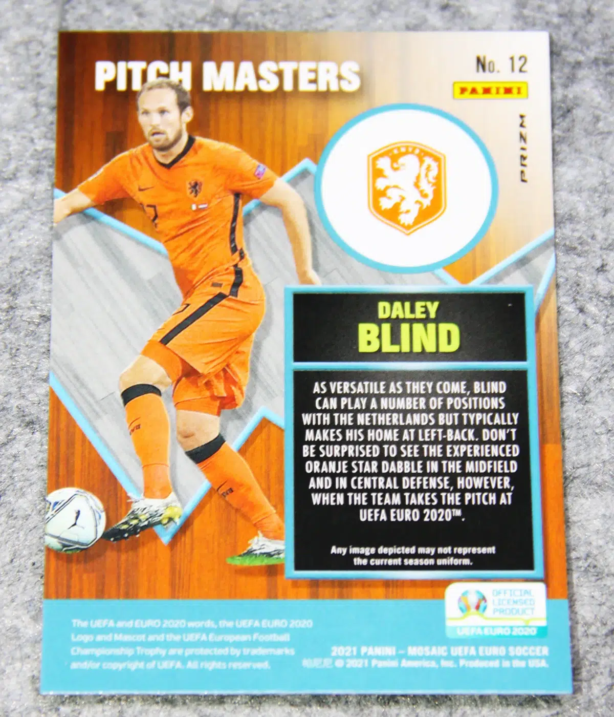 2021 Daley Blind #12 Panini Mosaic UEFA Euro 2020 Soccer Pitch Masters Silver Prizm
