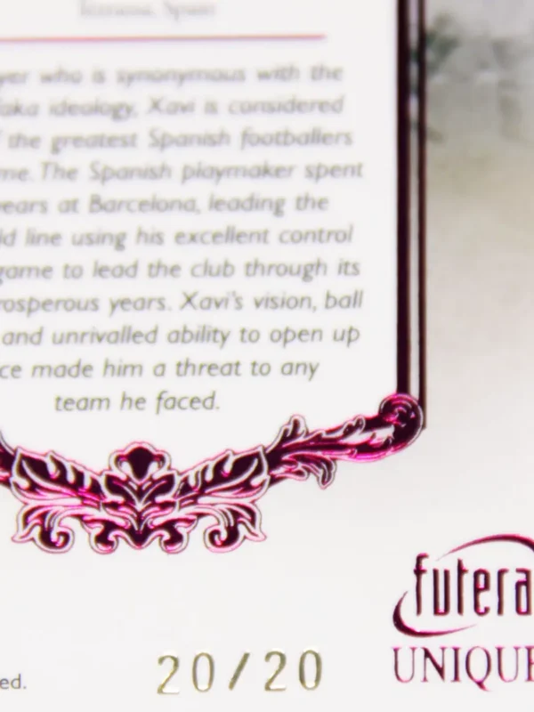 2021 Xavi #119 Futera Unique Football The Greats Ruby /20
