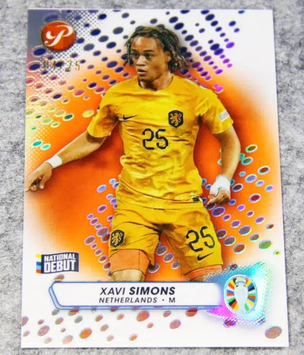 2023 Xavi Simons #106 Topps Pristine Road to UEFA Euro 2024 Orange National Debut /25