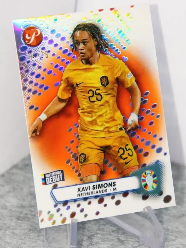 2023 Xavi Simons #106 Topps Pristine Road to UEFA Euro 2024 Orange National Debut /25