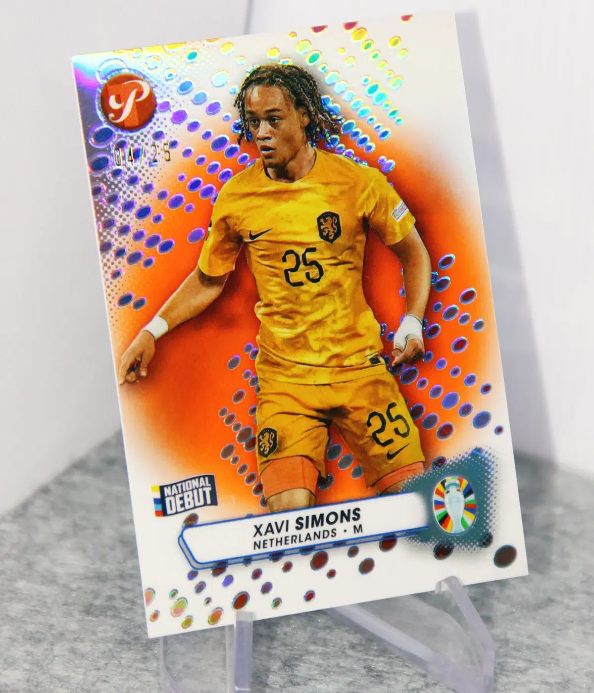 2023 Xavi Simons #106 Topps Pristine Road to UEFA Euro 2024 Orange National Debut /25