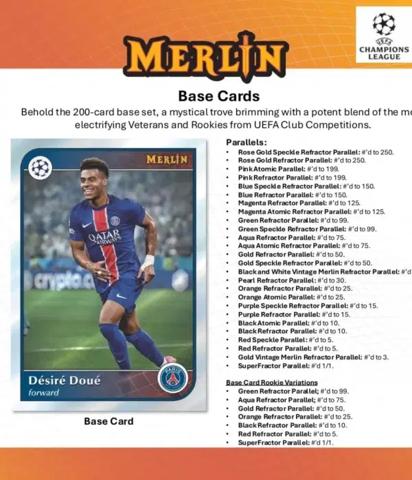 2024-25 Topps Chrome Merlin UEFA Club Competitions Soccer Hobby Box - Sealed