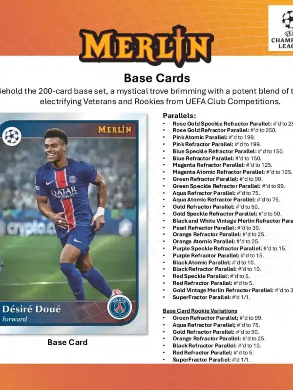 2024-25 Topps Chrome Merlin UEFA Club Competitions Soccer Hobby Box - Sealed