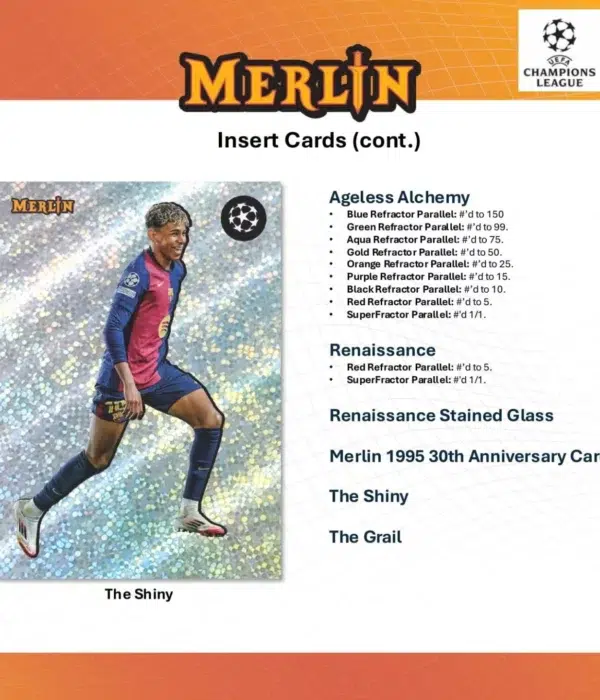 2024-25 Topps Chrome Merlin UEFA Club Competitions Soccer Hobby Box - Sealed