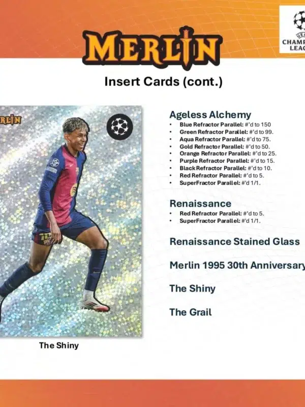 2024-25 Topps Chrome Merlin UEFA Club Competitions Soccer Hobby Box - Sealed