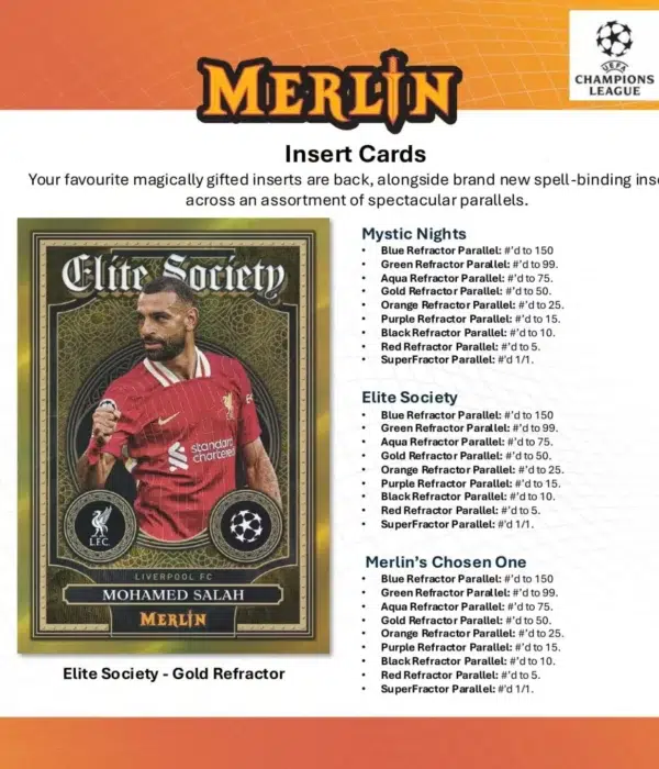 2024-25 Topps Chrome Merlin UEFA Club Competitions Soccer Hobby Box - Sealed