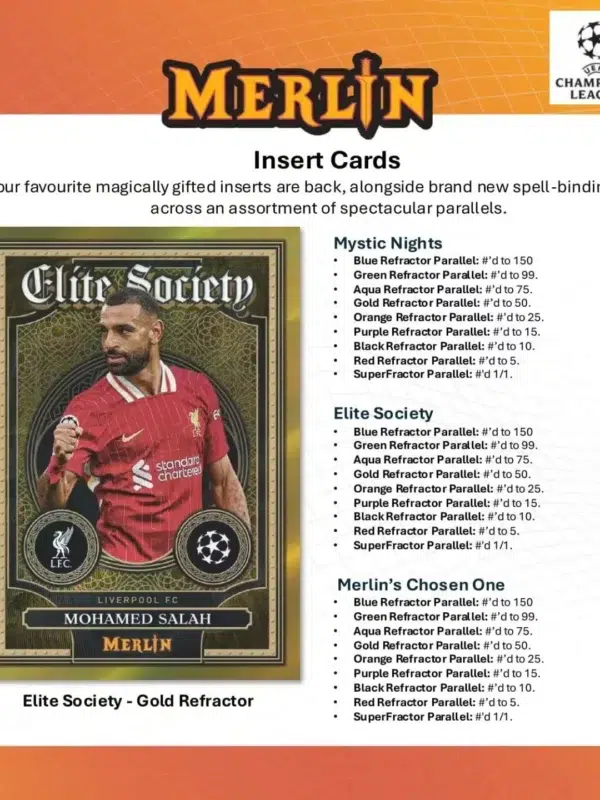 2024-25 Topps Chrome Merlin UEFA Club Competitions Soccer Hobby Box - Sealed