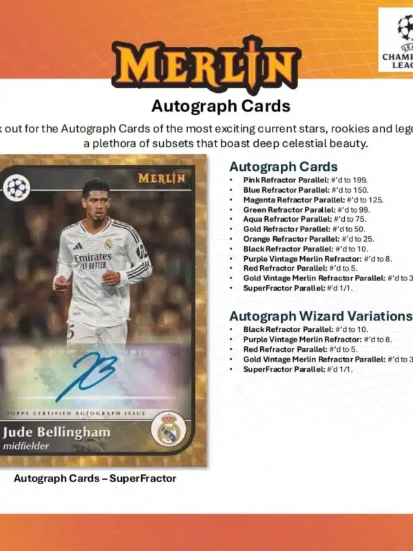 2024-25 Topps Chrome Merlin UEFA Club Competitions Soccer Hobby Box - Verzegeld