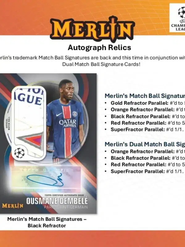 2024-25 Topps Chrome Merlin UEFA Club Competitions Soccer Hobby Box - Sealed