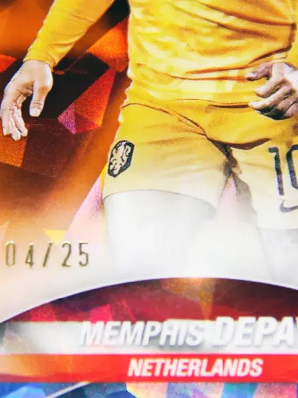 2024 Memphis Depay #37 Topps Chrome UEFA Euro Sapphire Edition Orange Refractor /25