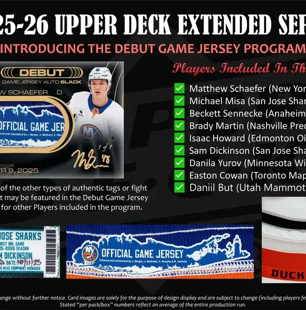 2025-26 Upper Deck Hockey Extended Series Hobby Box - Sealed