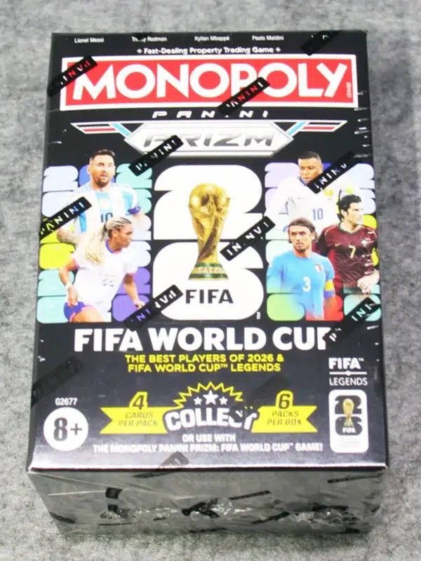 Monopoly Panini Prizm 2026 FIFA World Cup Soccer Trading Card Booster Box