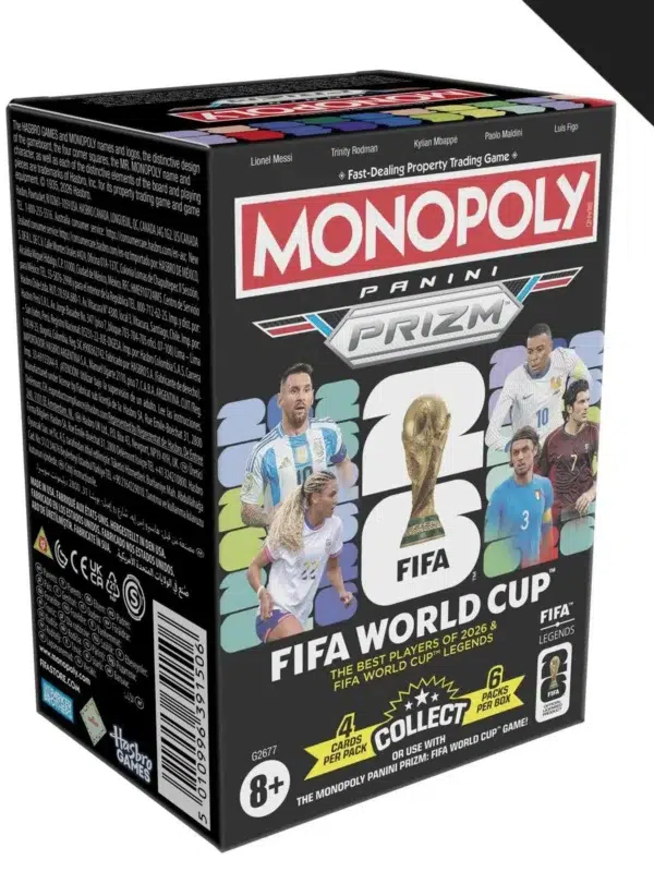 Monopoly Panini Prizm 2026 FIFA World Cup Soccer Trading Card Booster Box