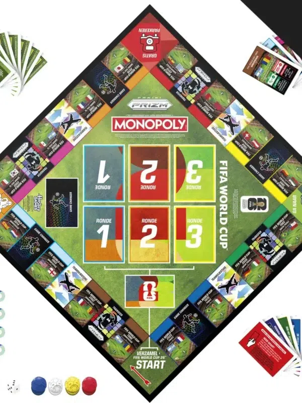 Monopoly Panini Prizm FIFA World Cup Trading Card Edition Board Game - NL Edition
