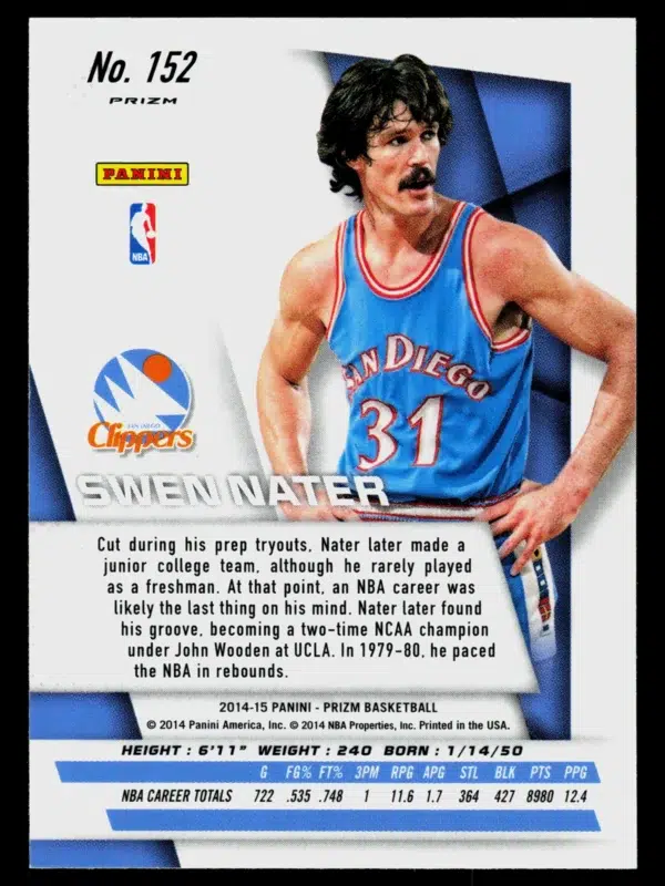 2014-15 Swen Nater #152 Panini Prizm Basketball Red White Blue Prizm