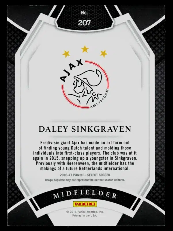 2016-17 Daley Sinkgraven #207 Panini Select Soccer Green Yellow Prizm