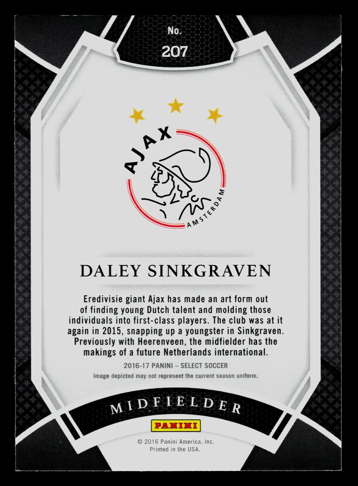 2016-17 Daley Sinkgraven #207 Panini Select Soccer Green Yellow Prizm