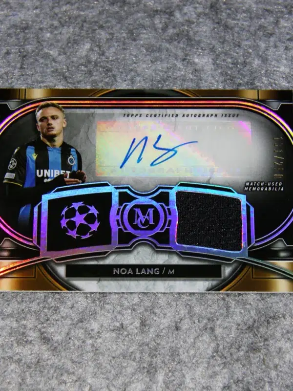 2021-22 Noa Lang #MAR-NL Topps UEFA Champions League Museum Collection Autograph Relic /250